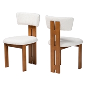 Baxton Studio Kyren Modern Cream Boucle 2-Piece Dining Chair Set